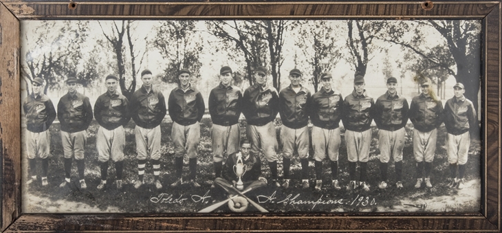 1930 Toledo AA Baseball Team Photo With Casey Stengel In 18x8 Framed Display